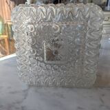 Pressed glass wall light