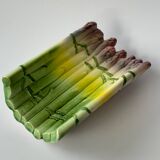 Ancien plat à asperges en barbotine