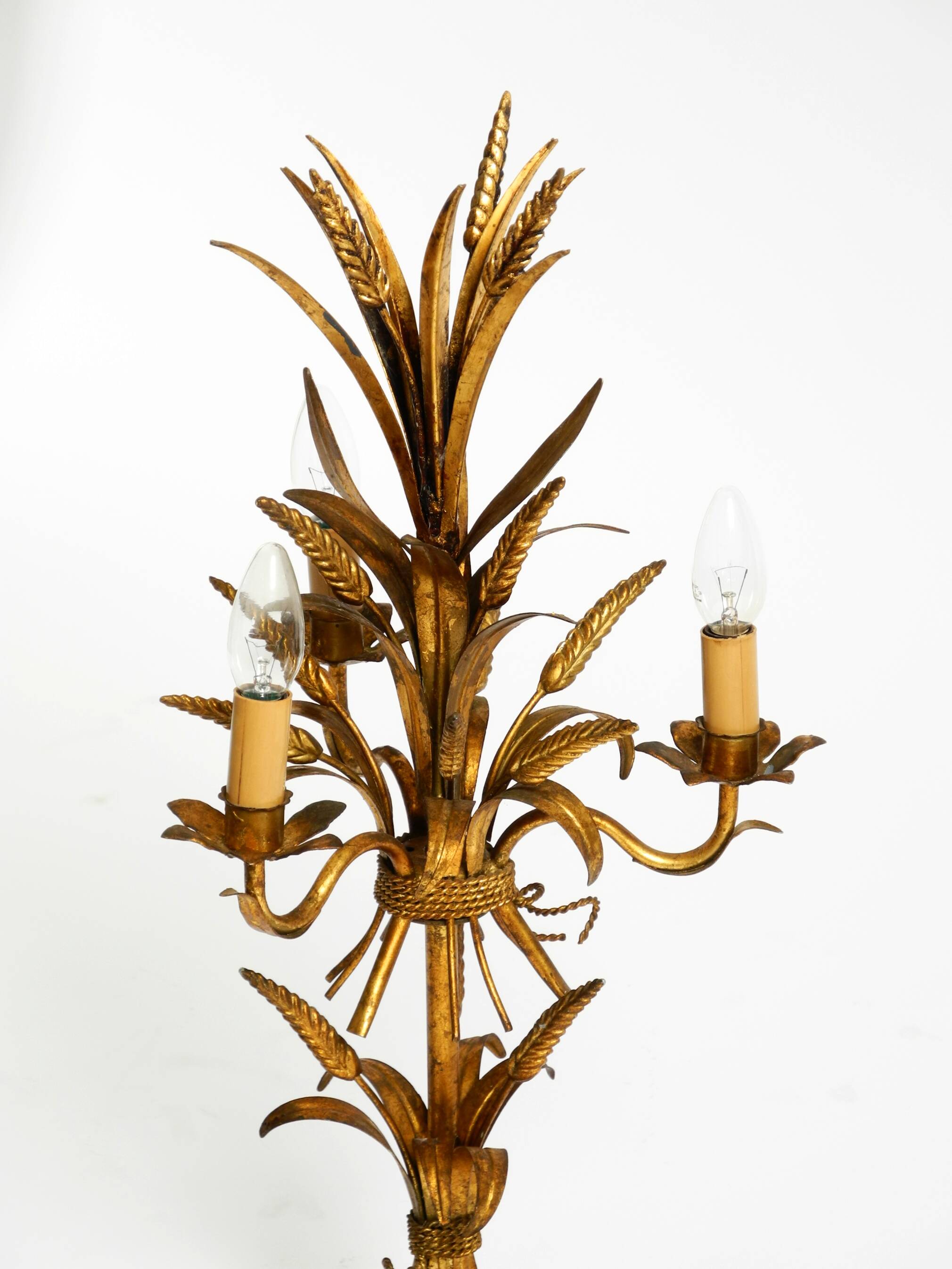 Original 1970s floral table lamp by Hans Kögl in the shape of a wheat sheaf