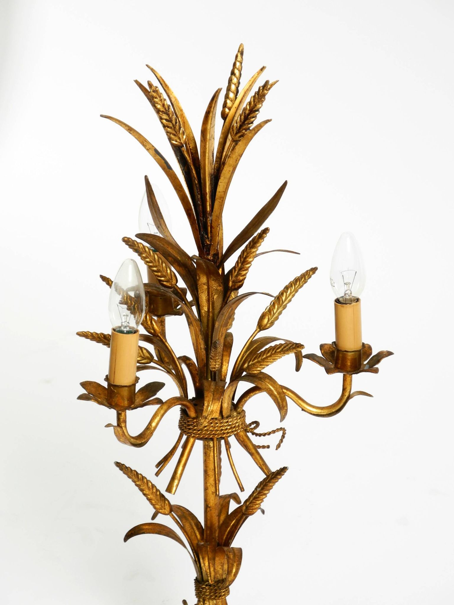 Original 1970s floral table lamp by Hans Kögl in the shape of a wheat sheaf