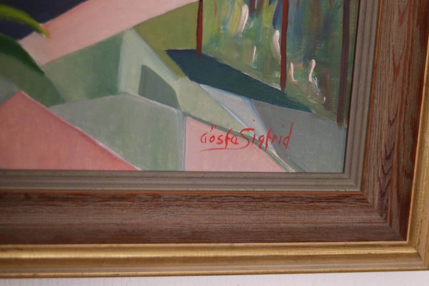 Original Swedish Oil on Canvas – “City View” by Gösta Sigfrid