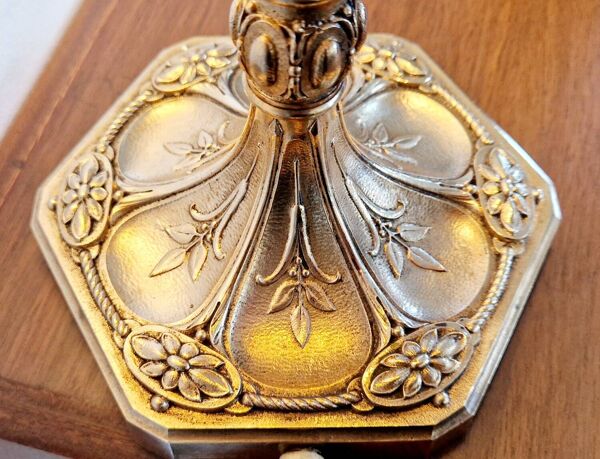 Lampe art nouveau bronze doré signée Muller Frères