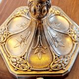 Art nouveau gilded bronze lamp signed Muller Frères