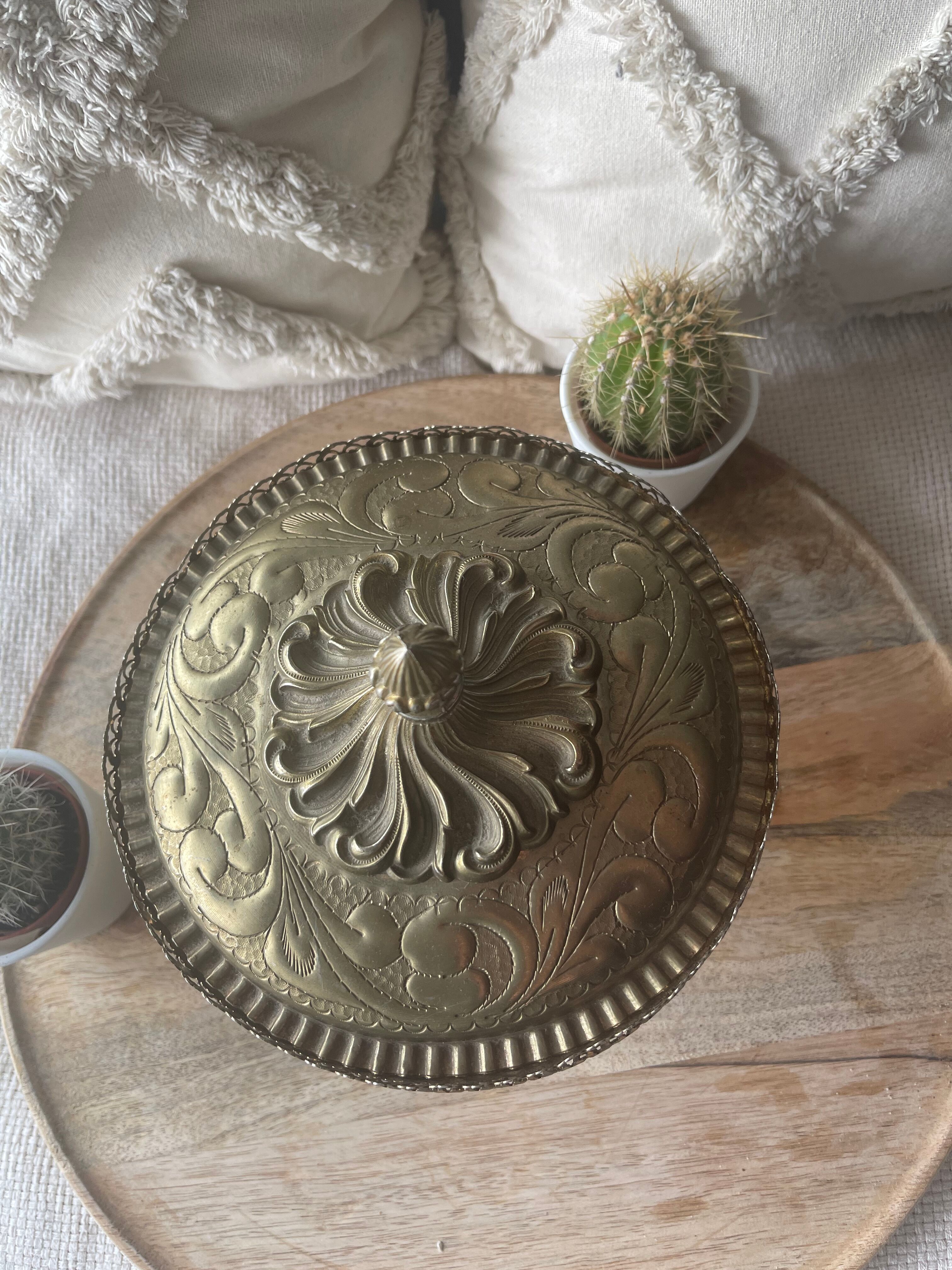 Old brass incense burner or brass can