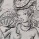 Engraving "Sirens" attributed to Suzanne Ballivet, framed under glass, 19 x 14 cm
