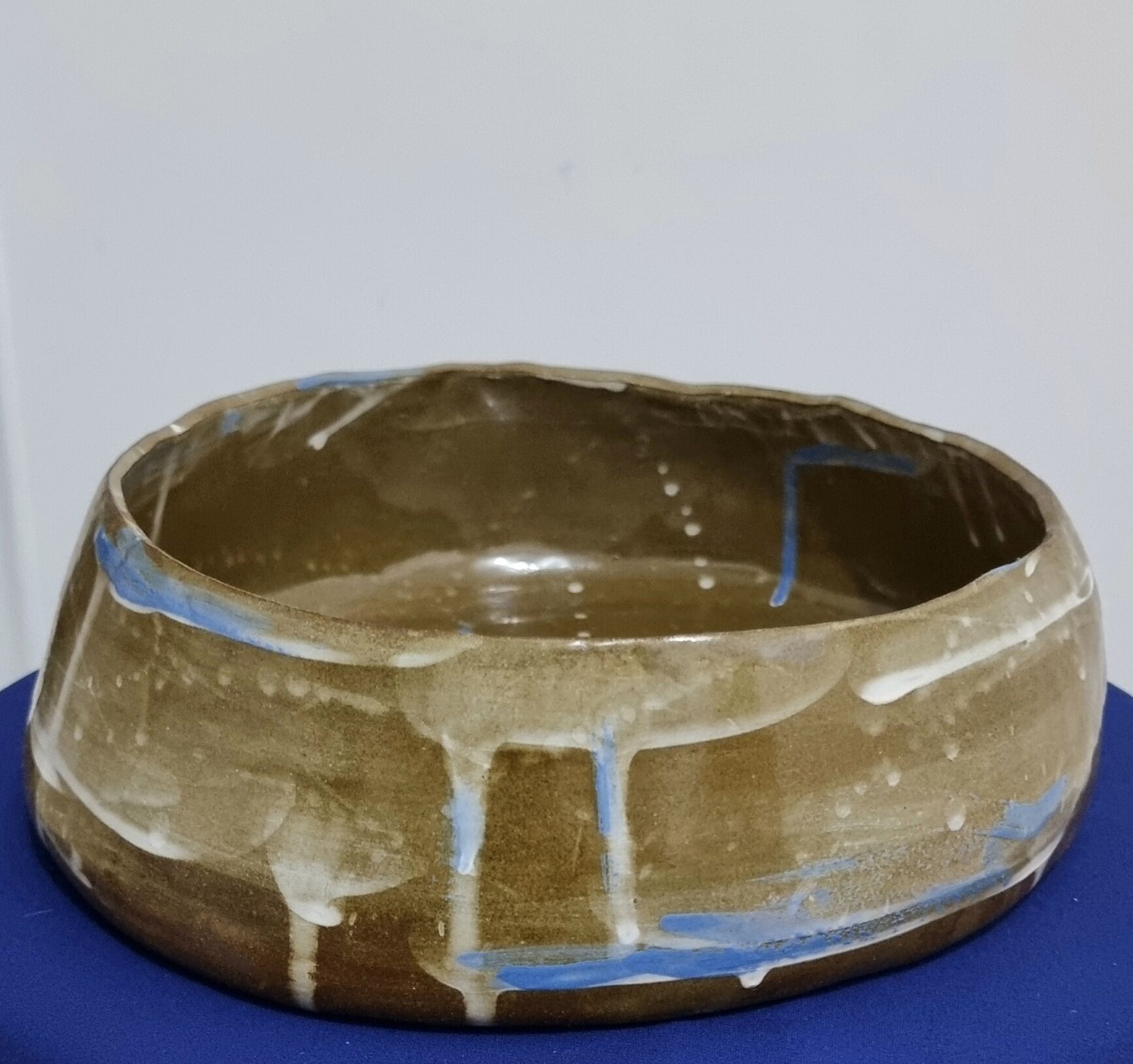 Beautiful ceramic top (glazed stoneware). Unique artist's piece. Handmade.