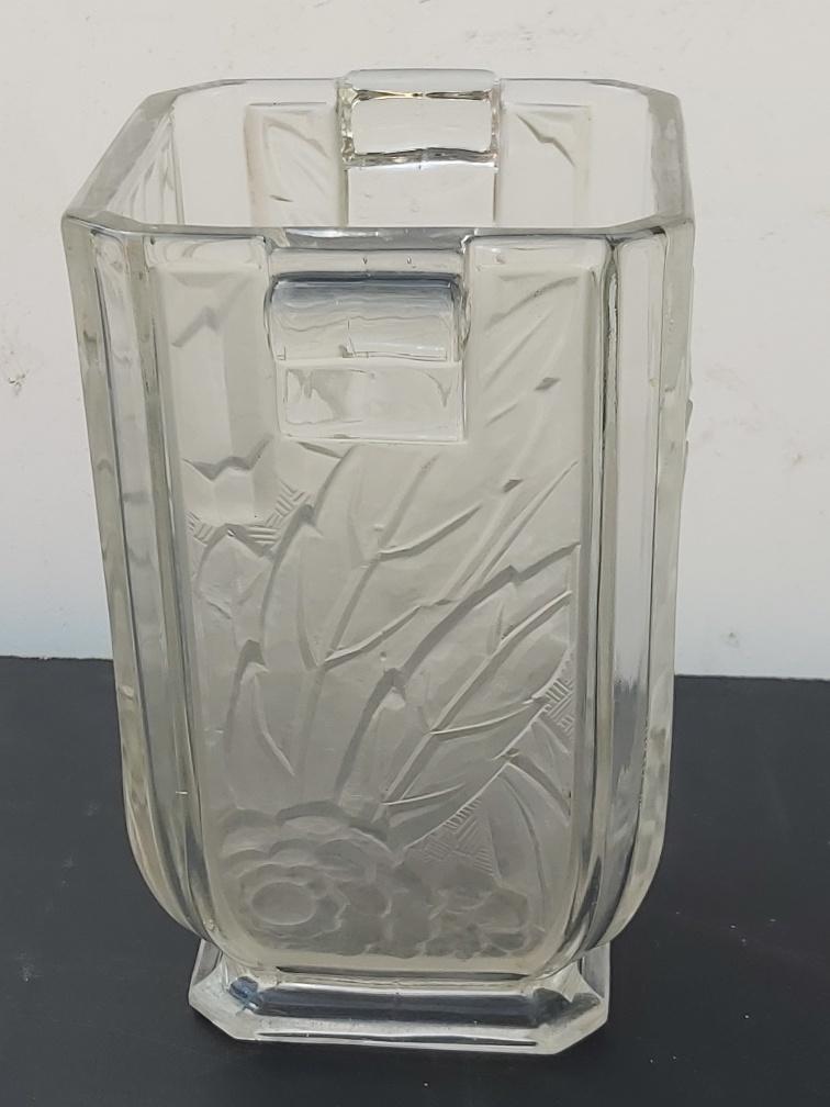 Glass Vase Art Deco Czechoslovakia Spip