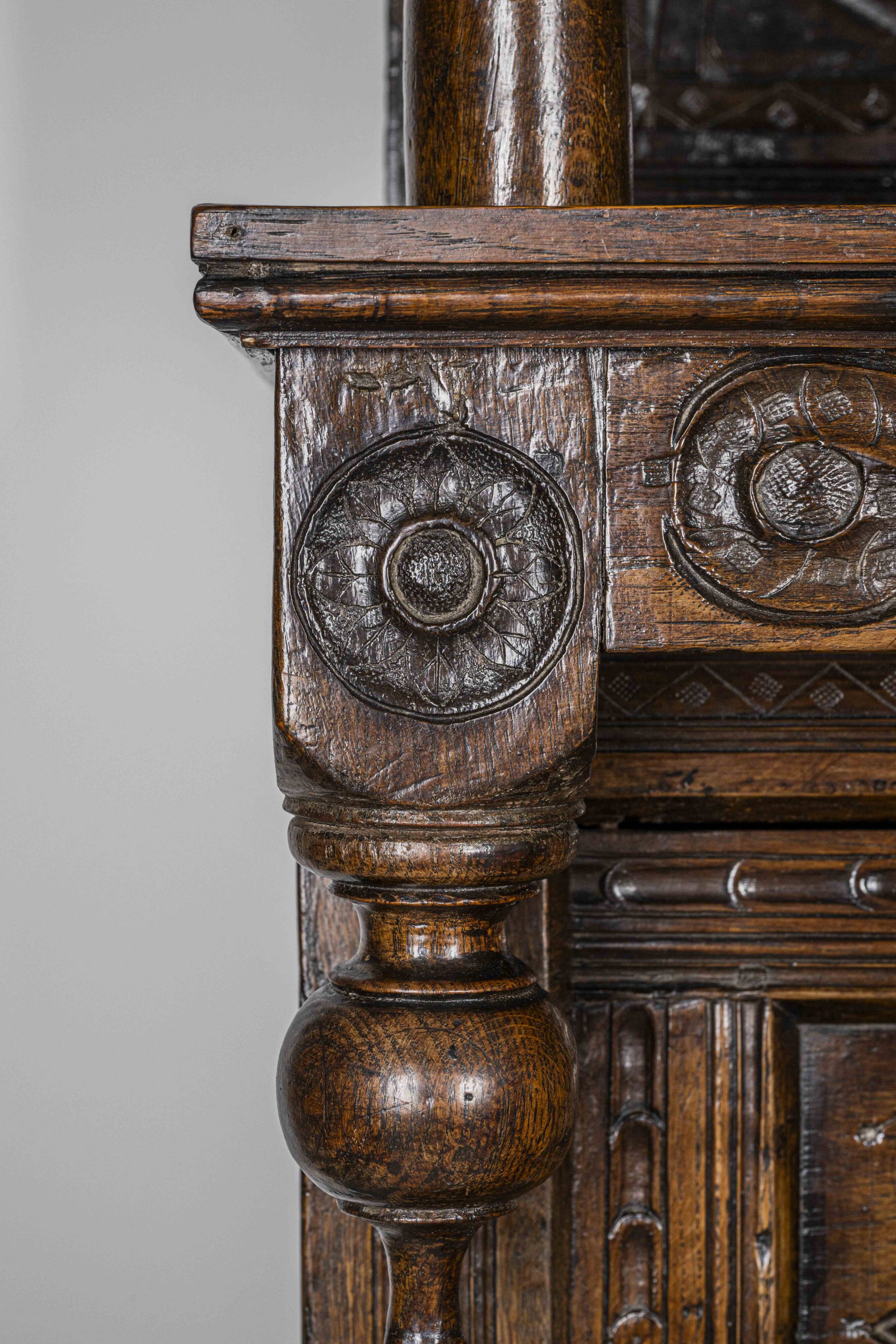 Charles II Oak Plaque, 1684, Set of 3