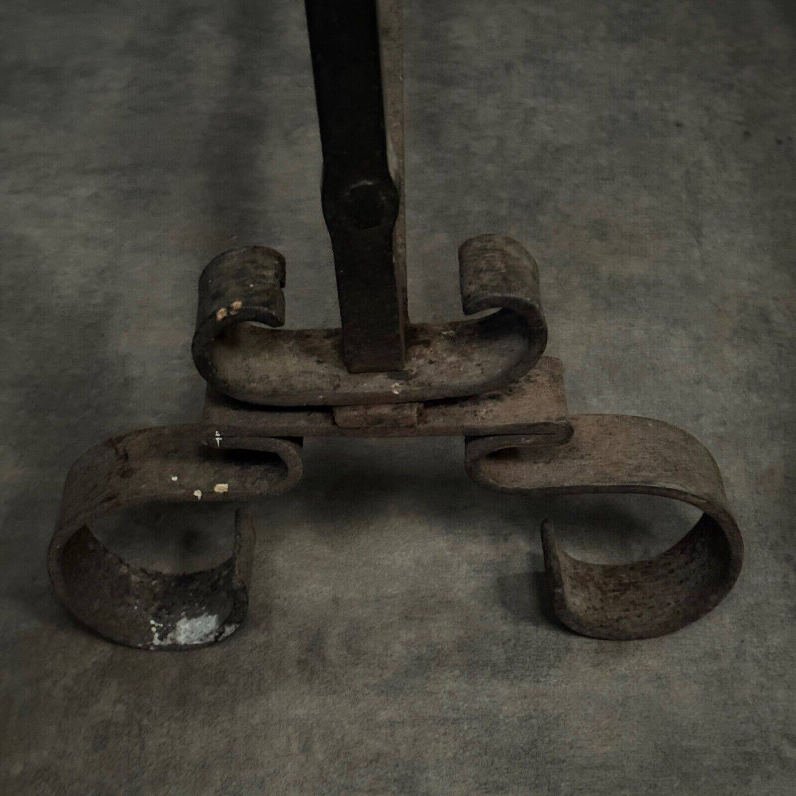 Pair of 19th century iron and brass andirons