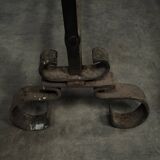 Pair of 19th century iron and brass andirons