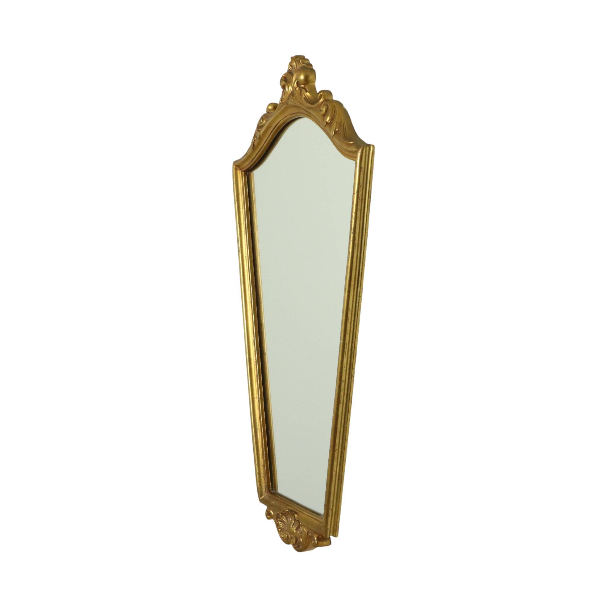 Classic Gold Leaf Mirror Crested Mirror Baroque Style 75cm