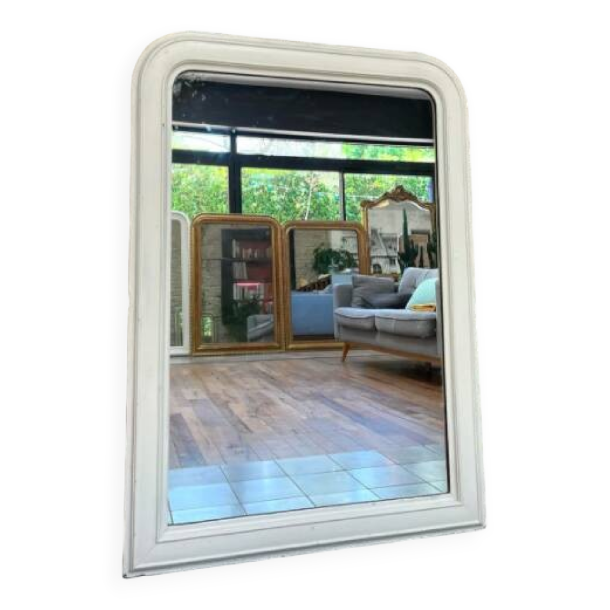 Large white Louis Philippe mirror