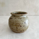 Vintage pyrite stoneware ball vase