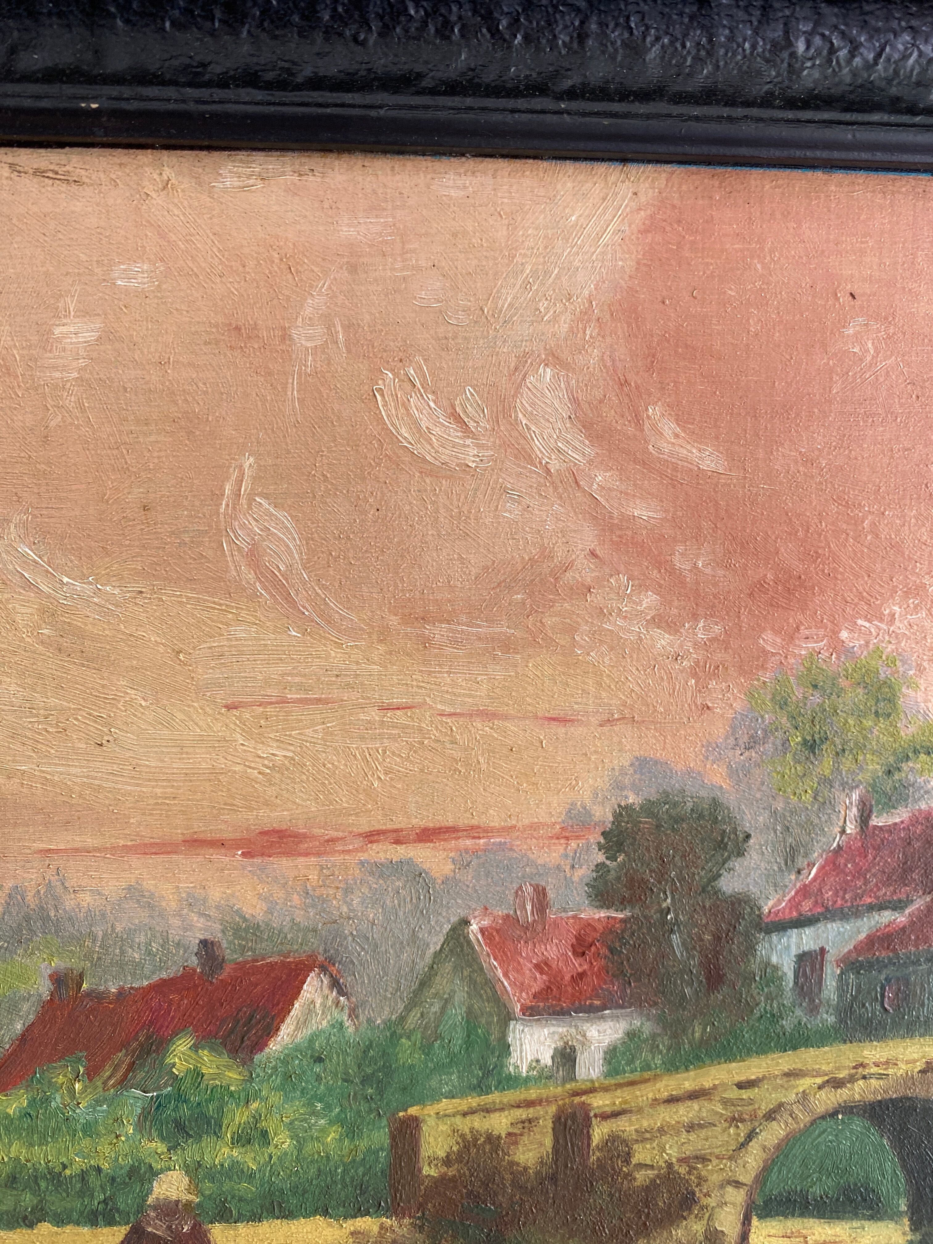 Tableau paysage coucher de soleil