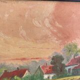 Tableau paysage coucher de soleil