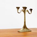 Vintage Brutalist Bronze Candle Holder