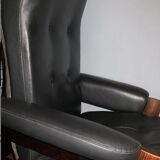 Mid century Danish leather reclining lounge chair