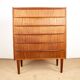 Large chest of drawers, seven-drawer chest, in teak, “Tallboy” model, Denmark 1