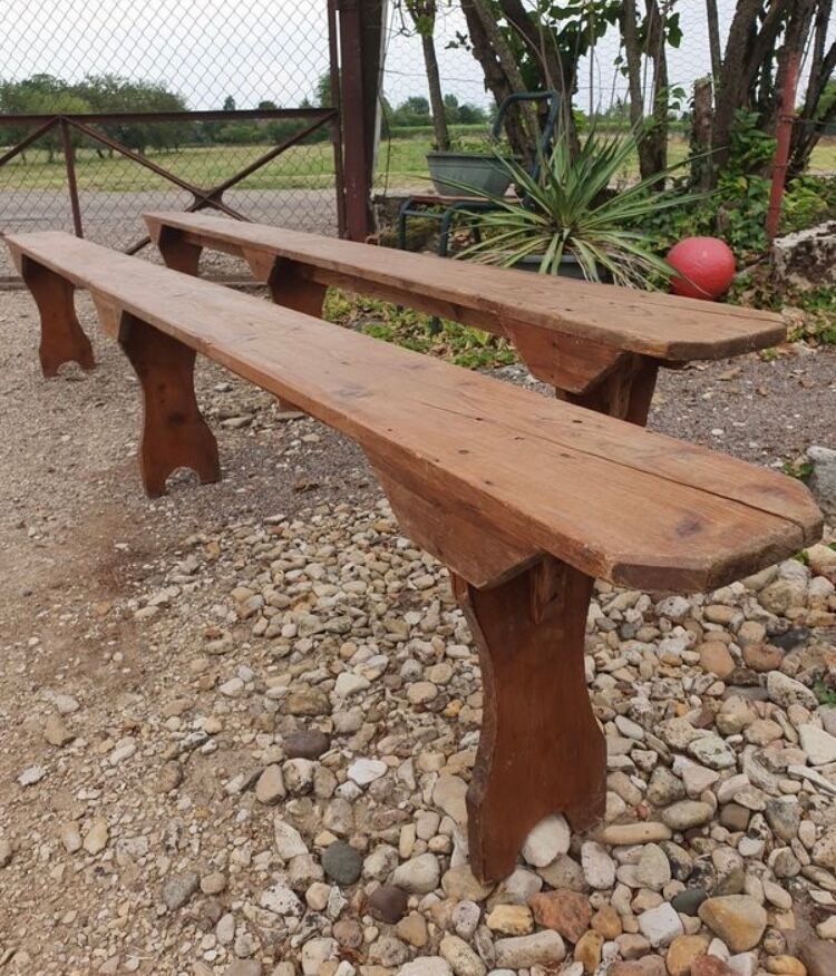 Pair of wooden benches