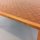 Rectangular wooden and ceramic dining table from the 50s and 60s