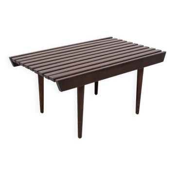 1960's Mid-Century Modern Danish Style Wood Slat Coffee Table or bench