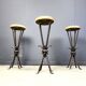 Vintage French wrought iron bar stools, 1960s - set of 3