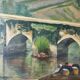Old painting washerwomen in Brittany signed Robert Bluteau