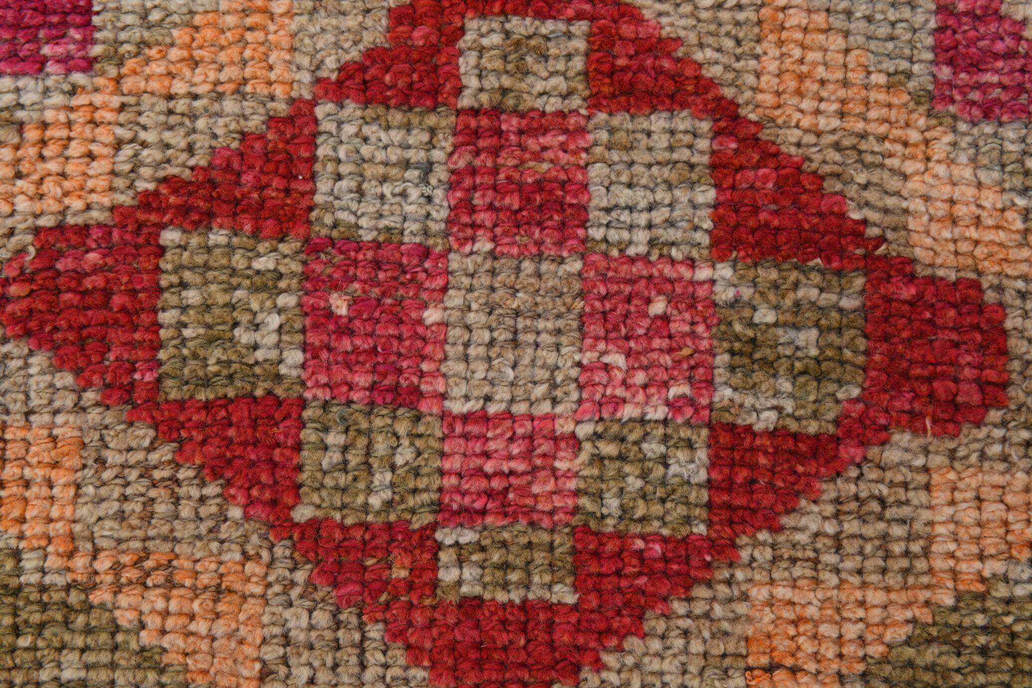 3x10 Red Pink Oriental Vintage Runner Rug, 95x317Cm