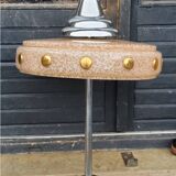 1930s Art Deco chandelier in glass and chromed metal