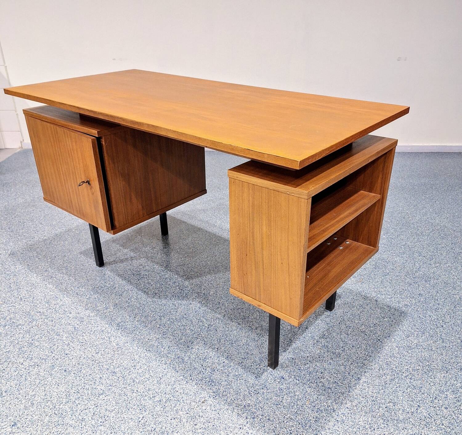 Vintage teak veneer desk from the 1960s