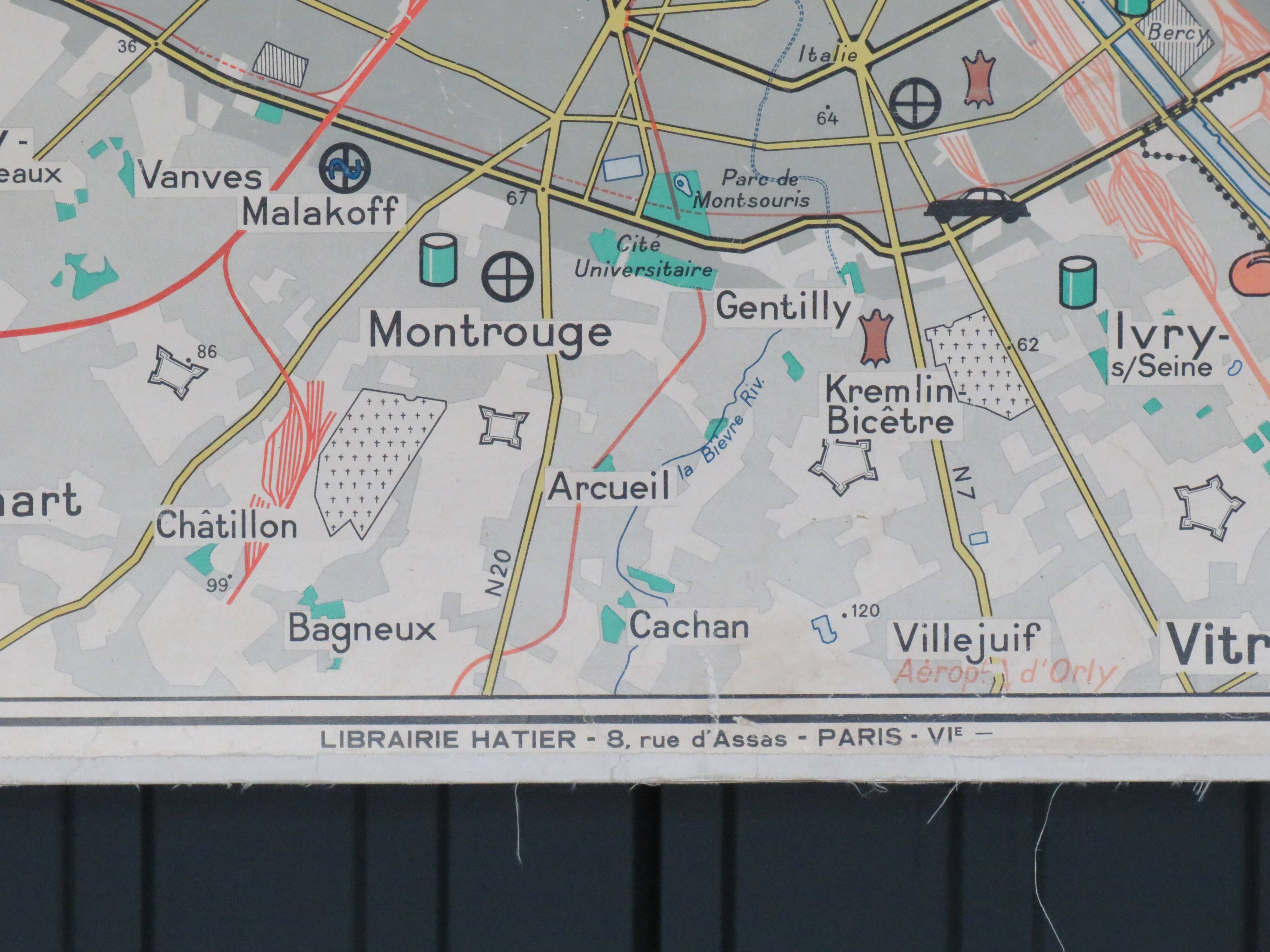 Old school map France/Paris No.48 Hatier edition