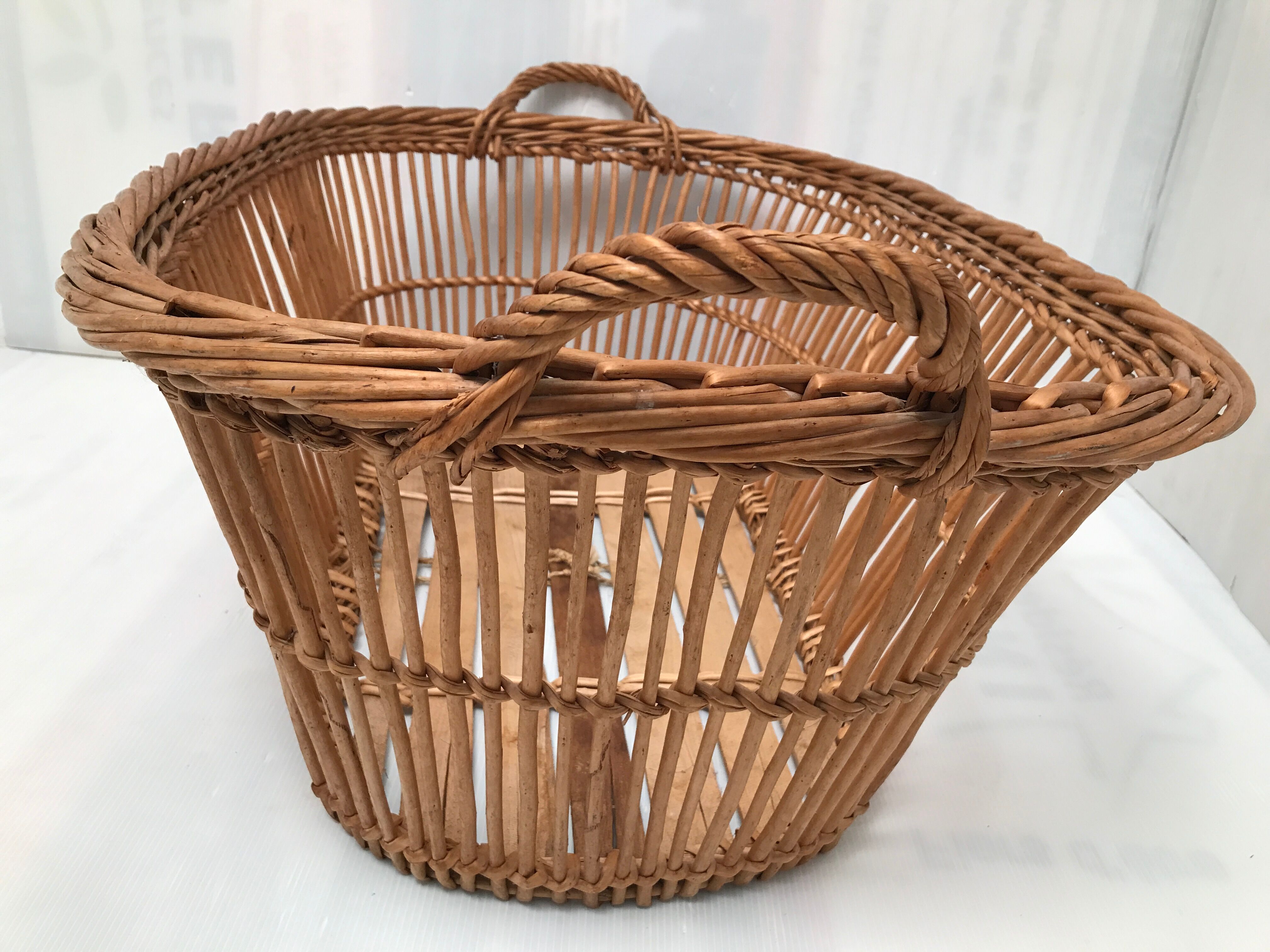Old oval wicker basket