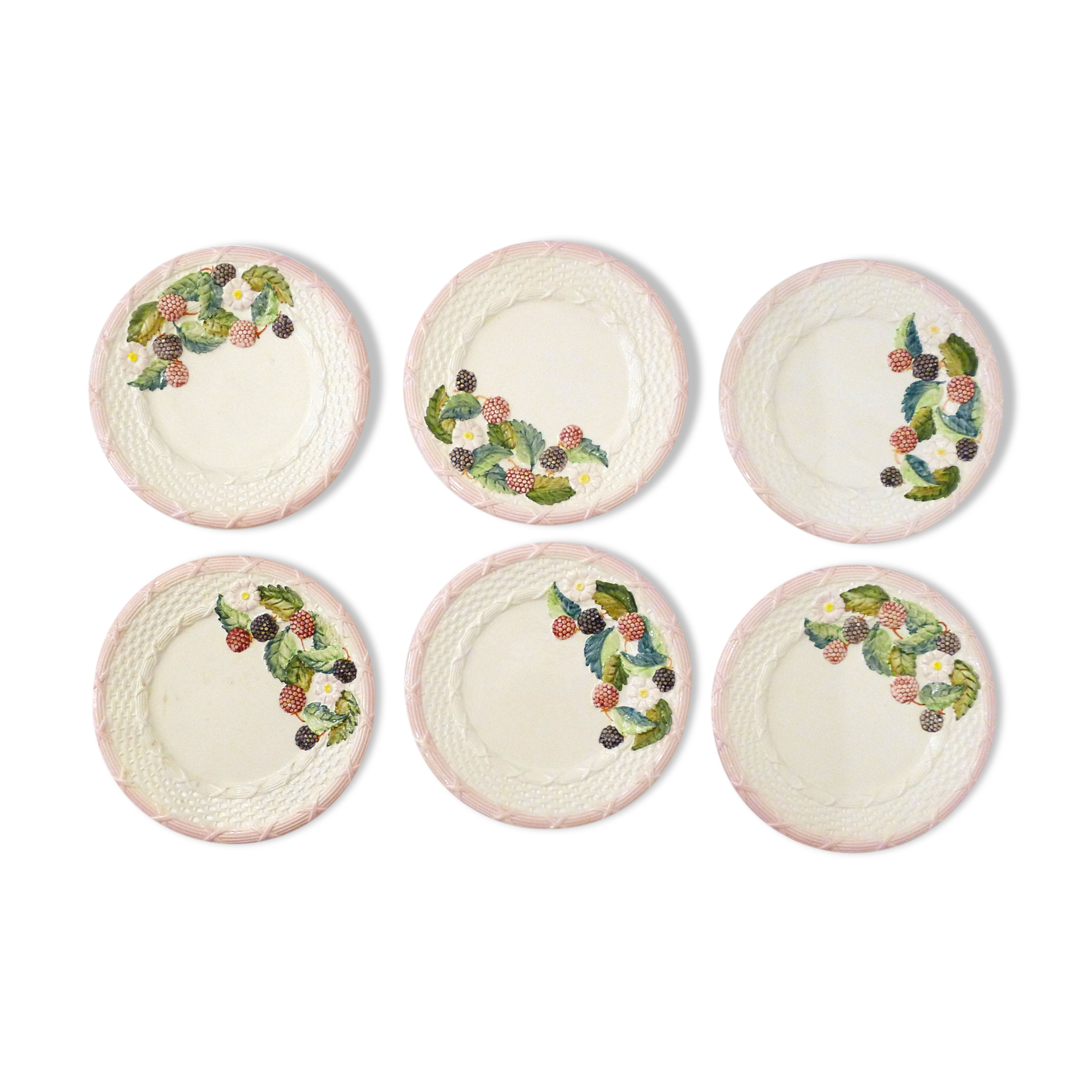 Set of 6 plates blackberries slurry