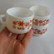 4 tasses Arcopal scania fleurs orange et mauve vintage années 70 café espresso
