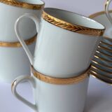Limoges porcelain coffee service, gilded with gold leaf