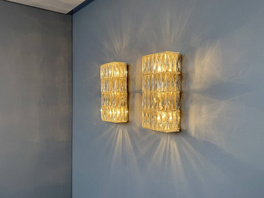 Pair of wall sconces, crystal glass by Bakalowits & Söhne, Austria, 1960s