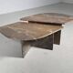 Sculptural Italian coffee tables in Breccia marble, 1970.