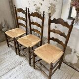 Set of rustic Provençal mulched chairs