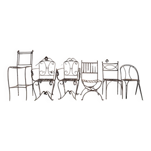 Ensemble de chaises en - fer