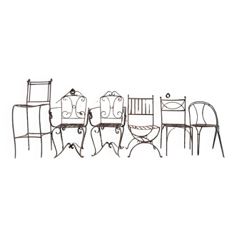 Set of handcrafted wrought iron chairs