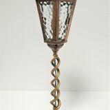 Lantern lamp brass and glass early XXth century