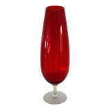 Large vintage red glass vase, 50cm