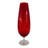 Grand vase en verre rouge 50cm vintage