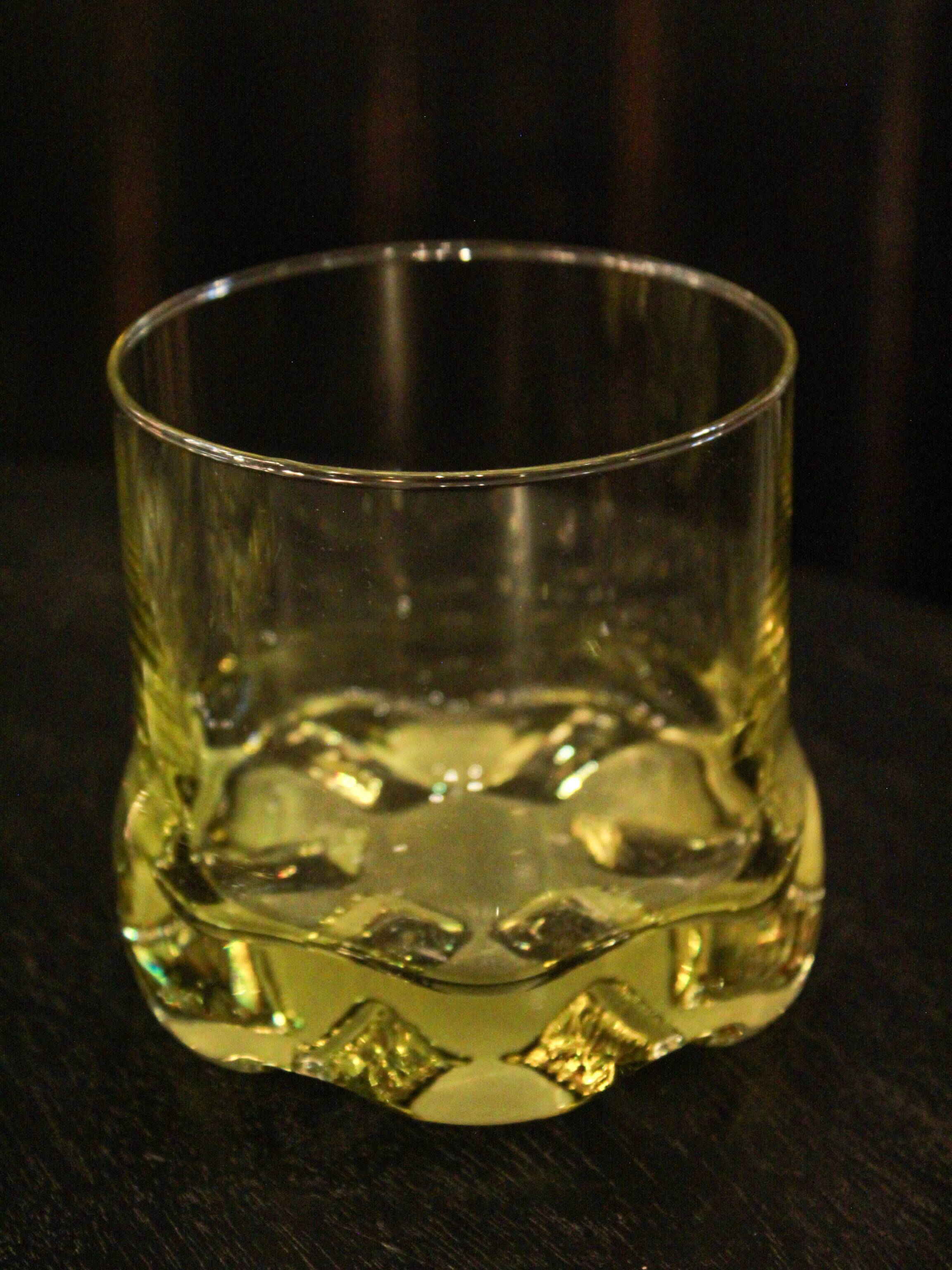 Amber crystal whisky glass from Murano