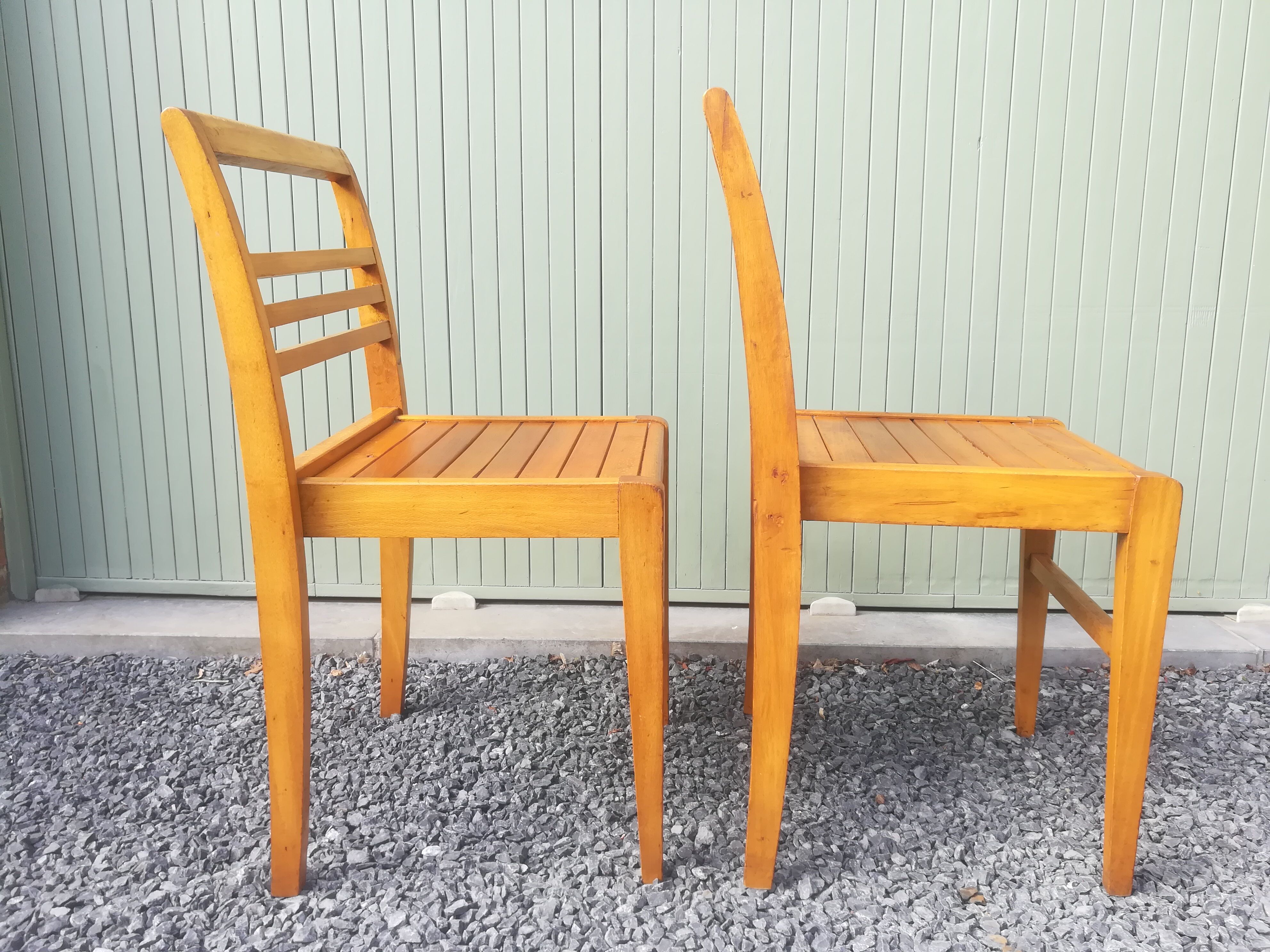 Pair of René Gabriel chairs in beech