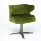 Set of four green Gianni Moscatelli Swivel Poney Chairs for Formanova, 70s