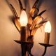 Pair of antique gold wall sconces with wheat ear motif