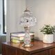 Pair of cut crystal and brass lamps - European production 1950