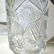 Vintage Bohemian crystal vase, sophisticated, geometric star patterns, high 25 cm