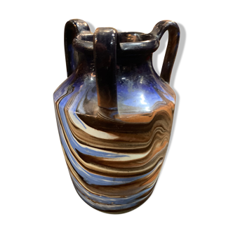 Vase en vintage pate de verre 3 anses